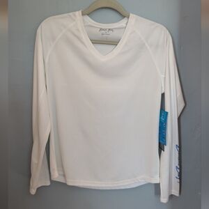 ✨ Bimini Bay White V-Neck Rash Guard Shirt